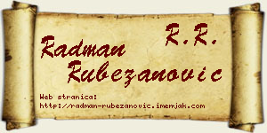 Radman Rubežanović vizit kartica